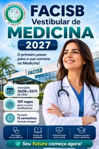 Vestibular Medicina 2027 FACISB (Imagem: IA)