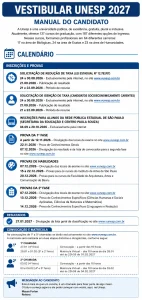 Isenção redução de taxa Vestibular Unesp 2027