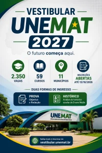 Datas e inscrições do Vestibular Unemat 2027