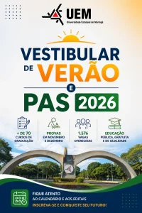 Inscrição Vestibular de Verão e PAS UEM 2026 (Imagem: IA)