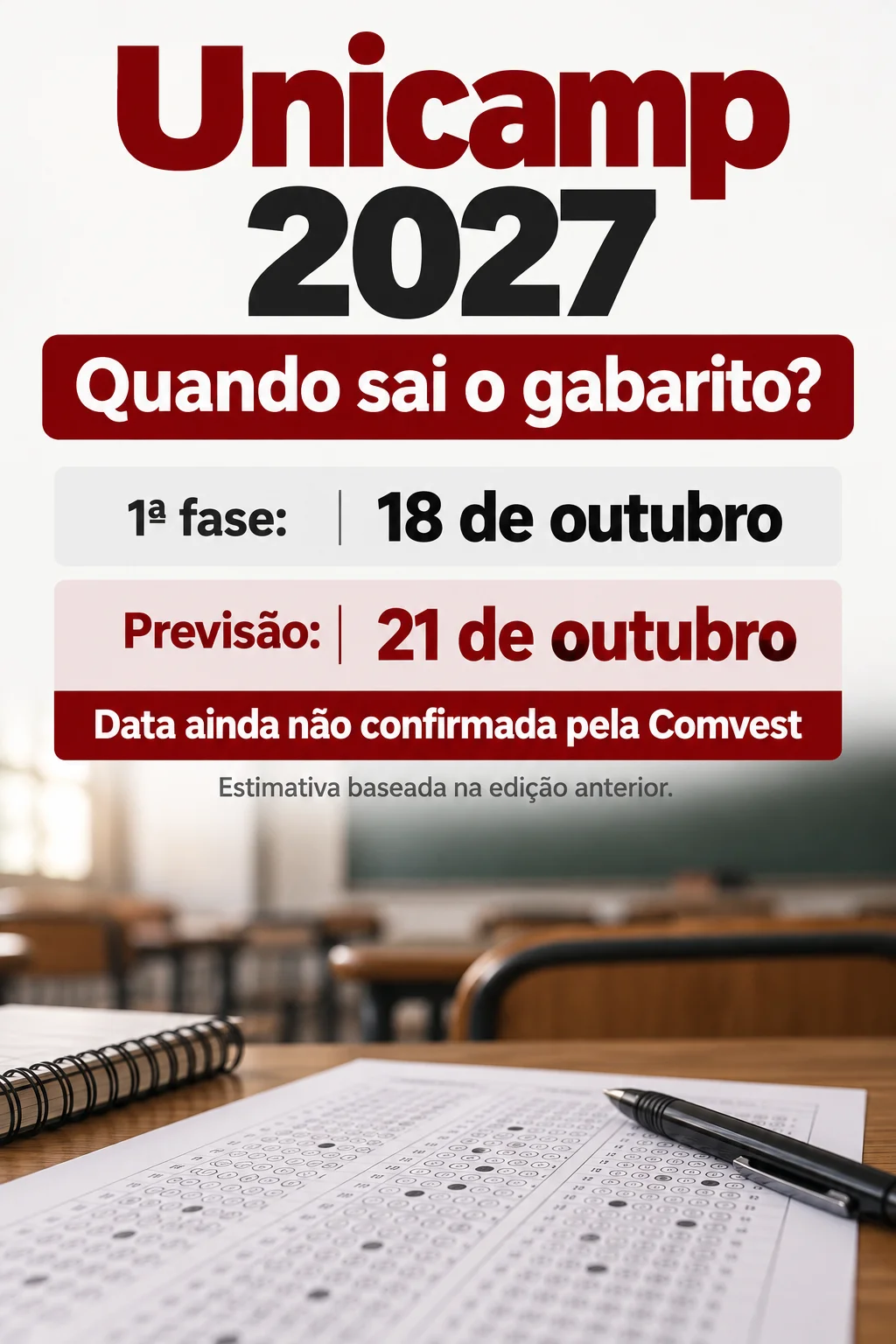 Gabarito Vestibular Unicamp 2027 (Imagem IA)